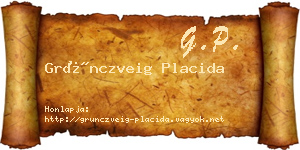 Grünczveig Placida névjegykártya